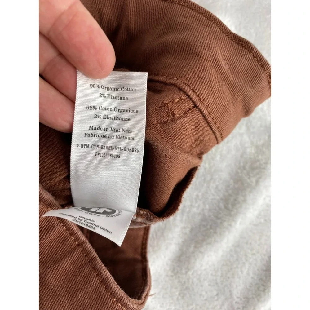 Everlane Utility Barrel Pant Women Sz 0 (25x26) Rosewood Brown Canvas